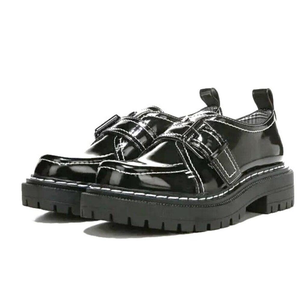 NEW Black Patent Slip-On Lug Sole Oxford Loafer Edelle,  Circus by Sam Edelman